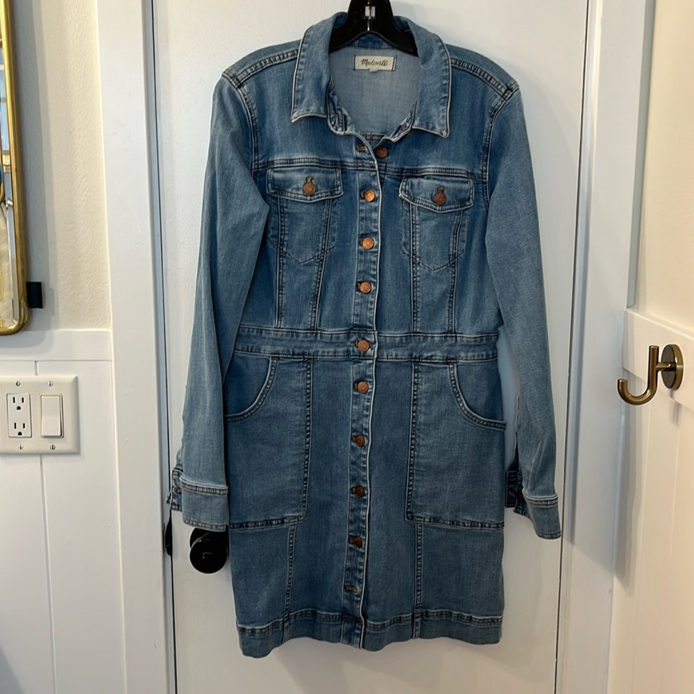 Madewell, long sleeve denim dress size 12